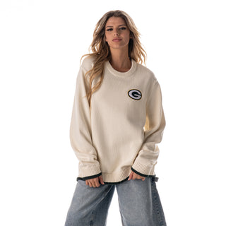 Green Bay Packers Unisex Jacquard Crew Neck - Cream