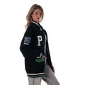 Philadelphia Eagles Unisex Jacquard Zip Front Sweater - Black view 4
