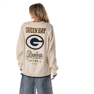 Green Bay Packers Unisex Jacquard Crew Neck - Cream