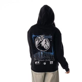 Minnesota Timberwolves Unisex Splatter Hoodie - Black
