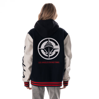 Los Angeles Clippers Unisex Varsity Hooded Jacket - Navy/White