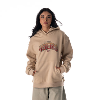 San Francisco 49ers Unisex Oversized Graphic Hoodie Fleece - Tan