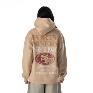 San Francisco 49ers Unisex Oversized Graphic Hoodie Fleece - Tan