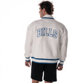 Buffalo Bills Unisex Embossed Cable Knit Bomber - Vintage White view 3