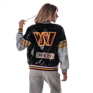 Washington Commanders Women's Sequin Jacket - Black
