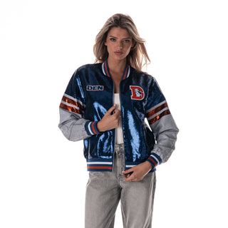Denver Broncos Women's Sequin Jacket - Royal