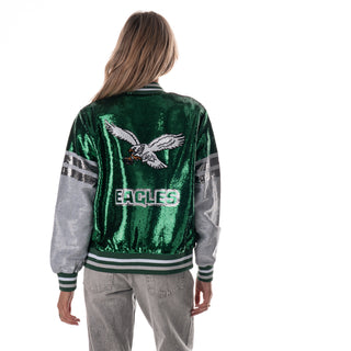 Philadelphia Eagles Women's Sequin Jacket - Kelly Green