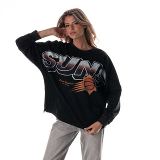 Phoenix Suns Women's Oversized Graphic Dolman L/S Tee - Black