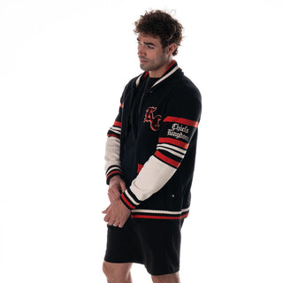 Kansas City Chiefs Jacquard Zip Front Sweater - Black