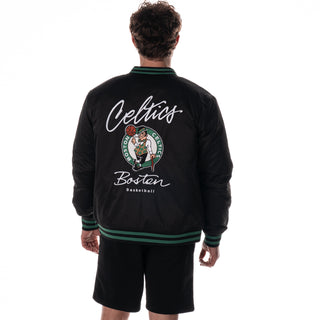 Boston Celtics Unisex Nylon Front Zip Jacket - Black