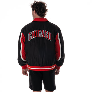 Chicago Bulls Unisex Statement Racing Jacket - Black