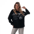 Brooklyn Nets Women's Oversized Graphic Dolman L/S Tee - Black view 2