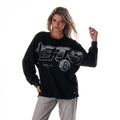 Brooklyn Nets Women's Oversized Graphic Dolman L/S Tee - Black view 1