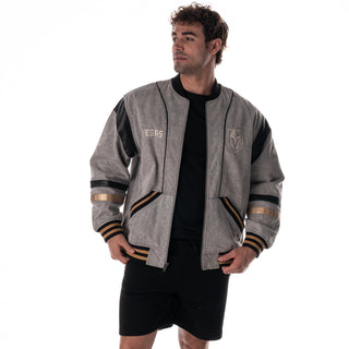 Vegas Golden Knights Unisex Retro Oversized Denim Jacket - Grey (PREORDER)