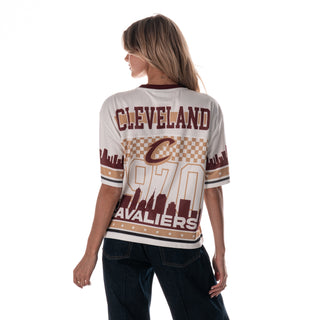 Cleveland Cavs Women's Mesh Jersey Crew Top - White