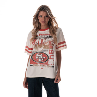 San Francisco 49ers Women's Vintage Drop Shoulder Tee - Cream
