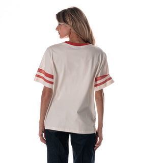 San Francisco 49ers Women's Vintage Drop Shoulder Tee - Cream