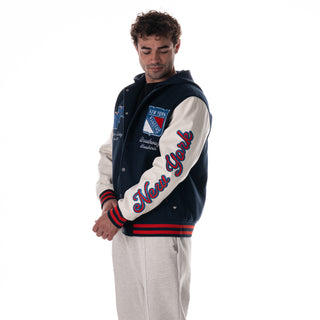 New York Rangers Unisex Hooded Varsity Jacket – Navy