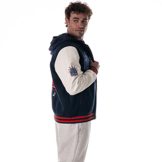 New York Rangers Unisex Hooded Varsity Jacket – Navy