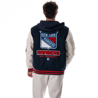 New York Rangers Unisex Hooded Varsity Jacket – Navy