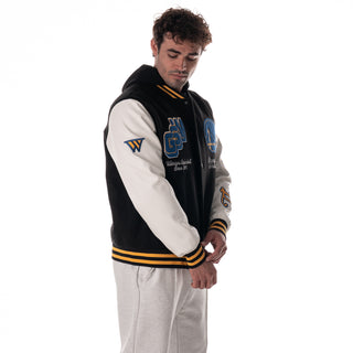 Golden State Warriors Unisex Hooded Varsity Jacket - Black