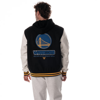 Golden State Warriors Unisex Hooded Varsity Jacket - Black