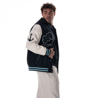 Seattle Kraken Hooded Varsity Jacket - Navy