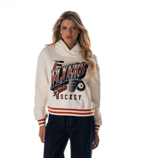 Philadelphia Flyers Women's Cropped Hoodie - Vintage White