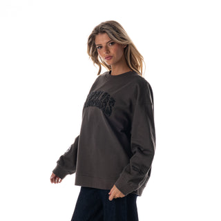 Pittsburgh Steelers Women's Oversize L/S Crew - Grey