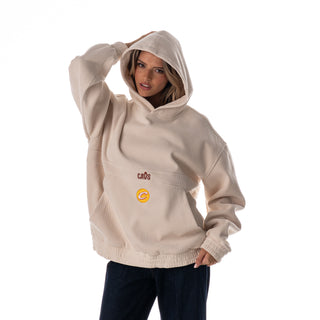 Cleveland Cavs Unisex Corduroy Hoodie - Cream