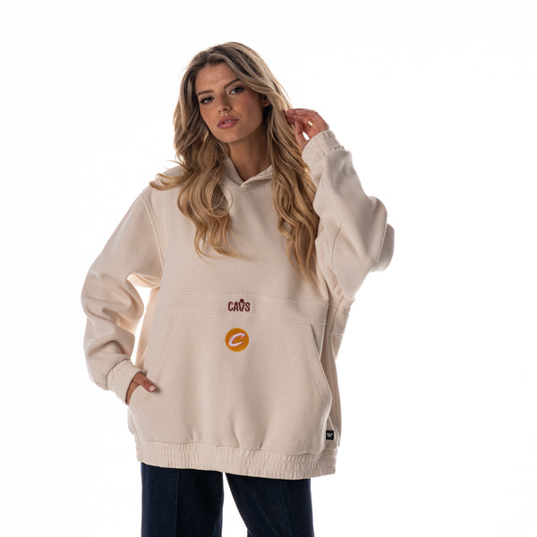 Cleveland Cavs Unisex Corduroy Hoodie - Cream