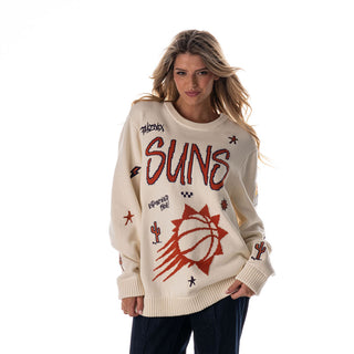 Phoenix Suns All Over Jacquard Crew Sweater - Cream