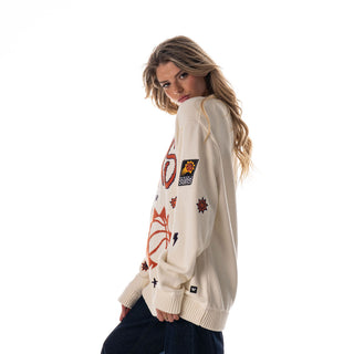 Phoenix Suns All Over Jacquard Crew Sweater - Cream