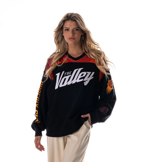Phoenix Suns Women's Oversized V-Neck Fleece - Black