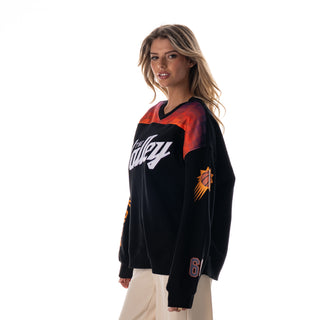 Phoenix Suns Women's Oversized V-Neck Fleece - Black