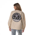Brooklyn Nets Unisex Denim Zip Front Jacket - Cream view 2