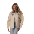 Philadelphia 76ers Unisex Denim Zip Front Jacket - Cream view 1