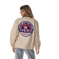Philadelphia 76ers Unisex Denim Zip Front Jacket - Cream view 2