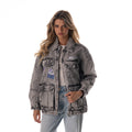 Buffalo Bills Women's Denim Jacket W/ Crystal Rock Detail - Grey Denim view 1