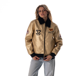 Washington Commanders Women's Metallic Bomber - Gold