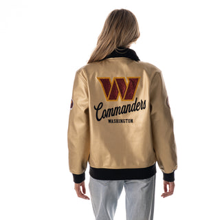 Washington Commanders Women's Metallic Bomber - Gold