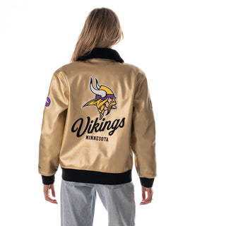 Minnesota Vikings Women's Metallic Bomber - Gold