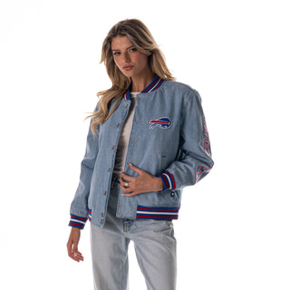 Buffalo Bills Women's Denim Varsity Jacket - Denim