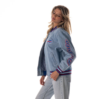 Buffalo Bills Women's Denim Varsity Jacket - Denim