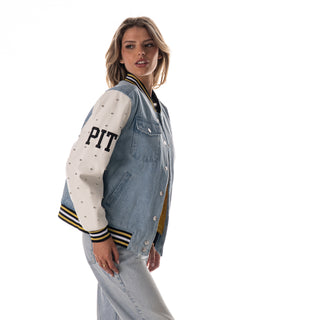 Pittsburgh Steelers Women's Denim varsity Jacket - Denim