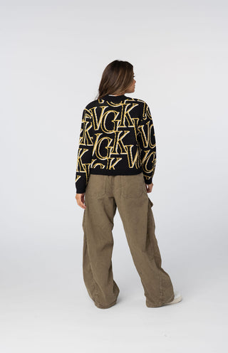 Vegas Golden Knights Women's All Over Jacquard Cropped Cardigan - Multi