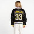 Pittsburgh Steelers Women’s Satin Bomber - Black view 2