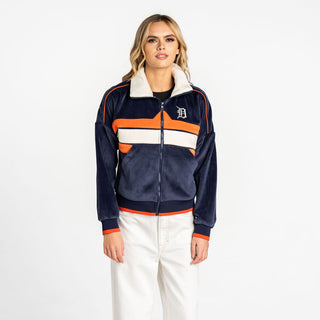 Detroit Tigers Women’s Cropped Corduroy Jacket - Navy
