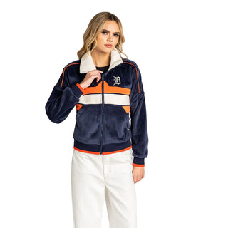 Detroit Tigers Women’s Cropped Corduroy Jacket - Navy