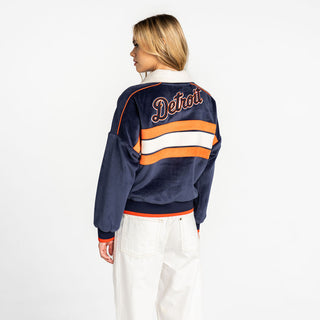 Detroit Tigers Women’s Cropped Corduroy Jacket - Navy